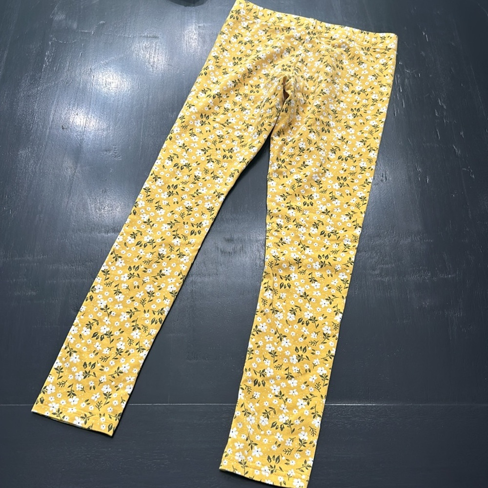 Carters size 10 outfit blue short sleeve top and yellow floral leggings - Picture 9 of 9